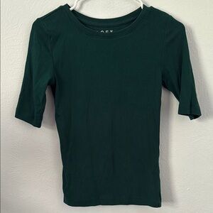 LOFT Teal Ribbed Knit Top